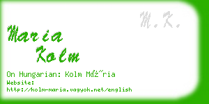 maria kolm business card